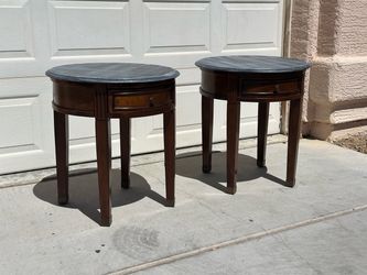 Brown Gray End Tables with Drawer