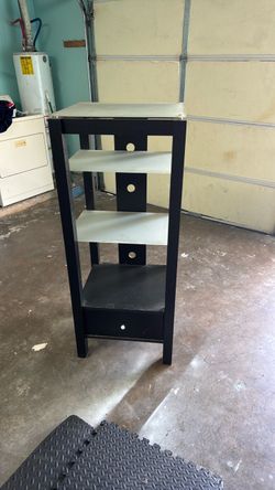 Black Multi-Tier Media Shelf Stand