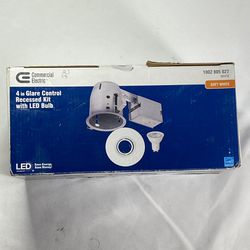 Commercial Hidden 4” Directional Recessed Kit With LED Bulb New Light Fixture