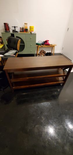 Dark Wood 3-Tier Console Table / TV Stand - $35 (North Hollywood)