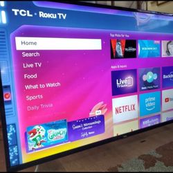 50" TCL roku smart tv 4k great condition like new no scratch.  Great quality pic come with remote 