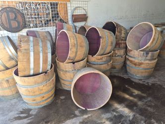 Half oak wine barrels