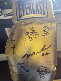 (LOOK AT AUTOGRAPHS AND COMPARE THEM TO ONLINE AUTOGRAPH!)8 Hall Of Famers Autographs On One Big Golden Glove… Will Never Be Another Like This !!!!!!