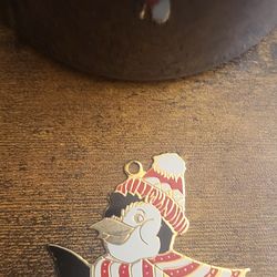 Vintage 1989 ducking brass penguin  ornament