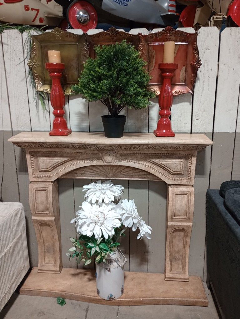 Fireplace Mantel And Fireplace With Heater 