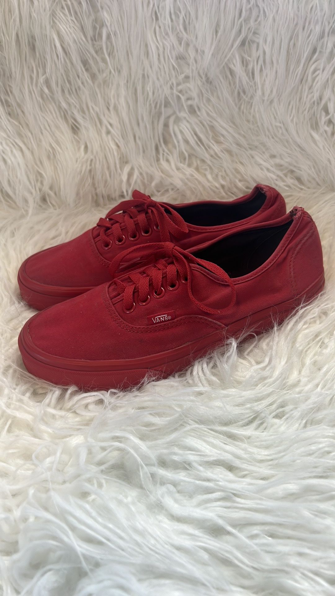 Vans All Red Athletic Shoes Mens Size 6.5 And Women’s Size 8