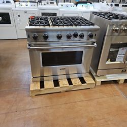 Viking 36 Inch Wide Stainless Steel Stove 