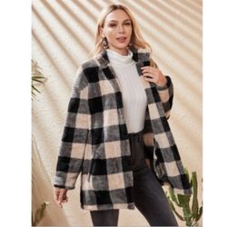Buffalo Plaid Fleece Coat