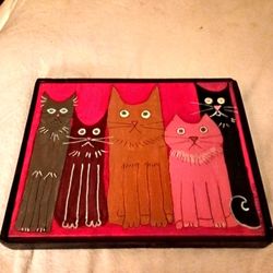 Five Cats Painting