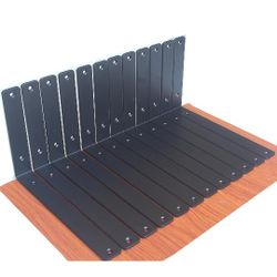 12 Pack - L 12" x H 8" x W1.5, 5mm Thick Black L Shelf Bracket, Iron Shelf Brackets, Metal Shelf Brackets, Floating Shelf, Shelf Supports with Screws
