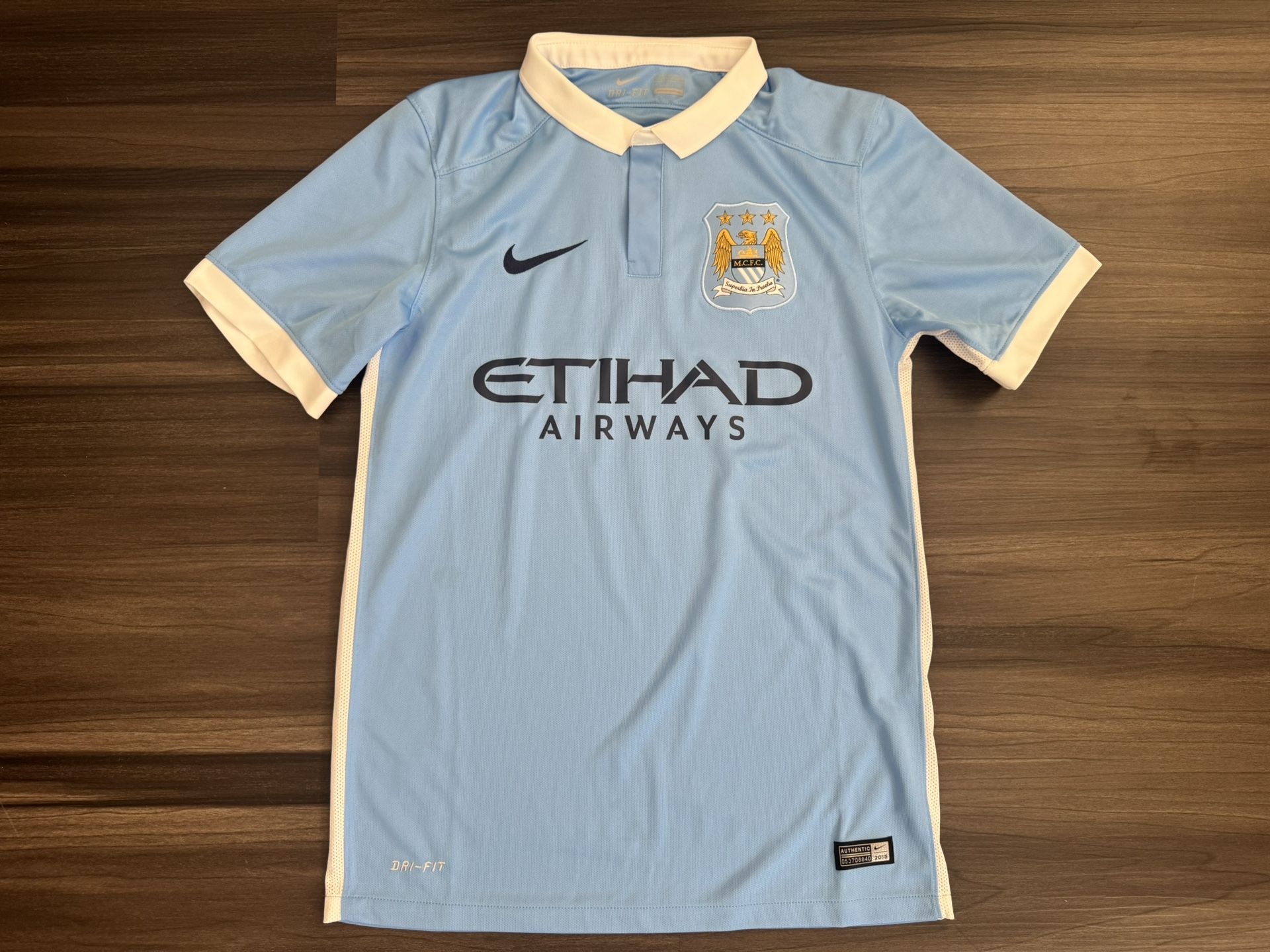MANCHESTER CITY 2015 2016 HOME FOOTBALL SOCCER JERSEY NIKE ADULT SMALL