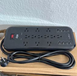 KMC 12 Outlet Surge Protector Power Strip with 8 USB Ports