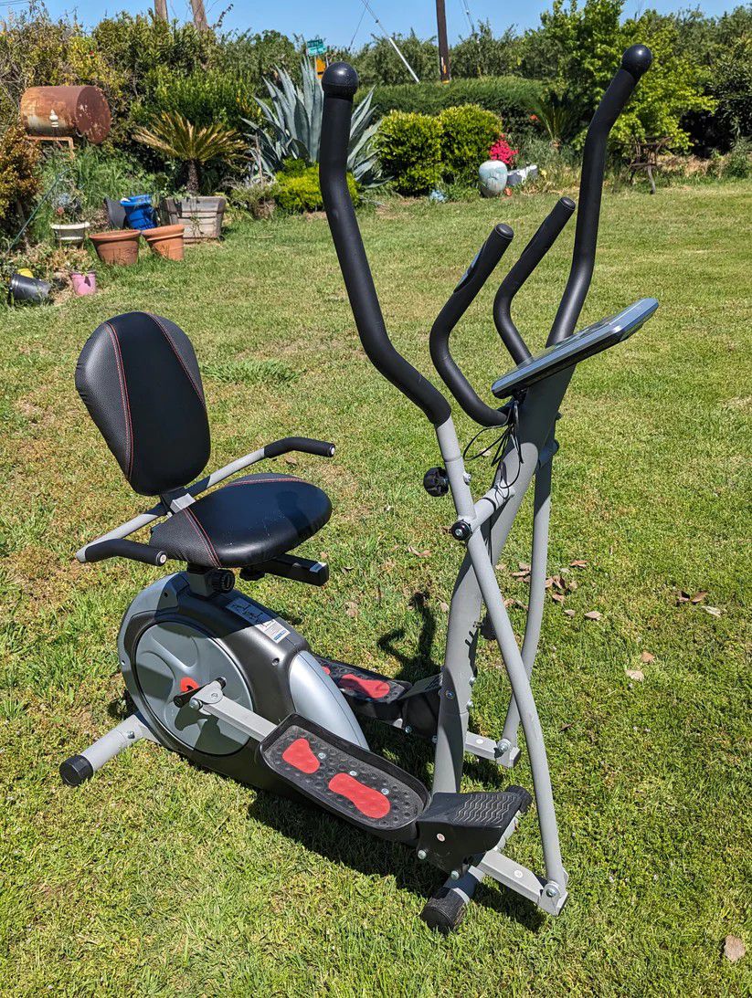 Versatile Body Rider 3-in-1 Trio-Trainer - Elliptical, Upright, Recumbent Exercise Machine

