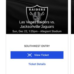 Raider Tickets 12/22