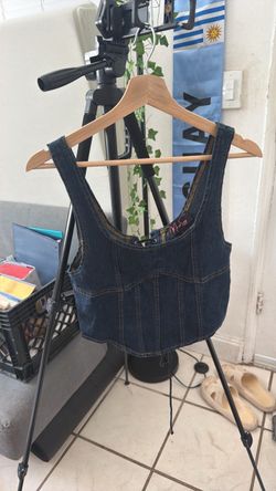 Dark Wash Denim Crop Top