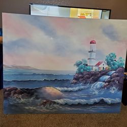 •○●☆▪︎《《Large Lighthouse Painting 50x40》》•○●☆▪︎¤