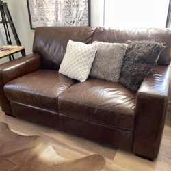 Leather Loveseat Couch Sofa