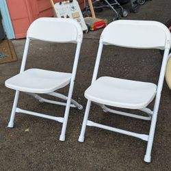 Toddler Size Folding White Chair Set 2 Available
