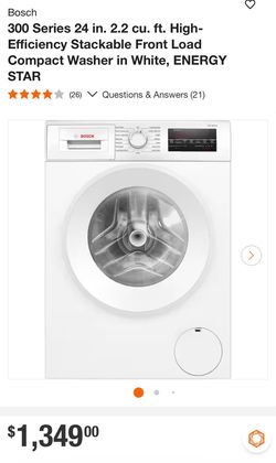 Bosch 300 Series 24" 2.2 cu.ft. Cap SpeedPerfect Front Load Washer WGA12400UC