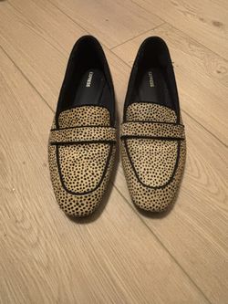Express Spotted Calf Hair Loafer Flats