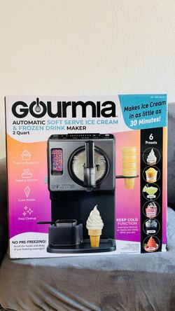 Gourmia AUtomatic sorf serve ice cream & frozen drinks maker 2qts