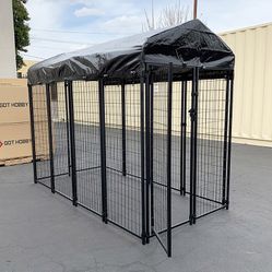 BRAND NEW $290 Large Heavy Duty Kennel with Cover (8 x 4 x 6 FT) Dog Cage Crate Pet Playpen 
