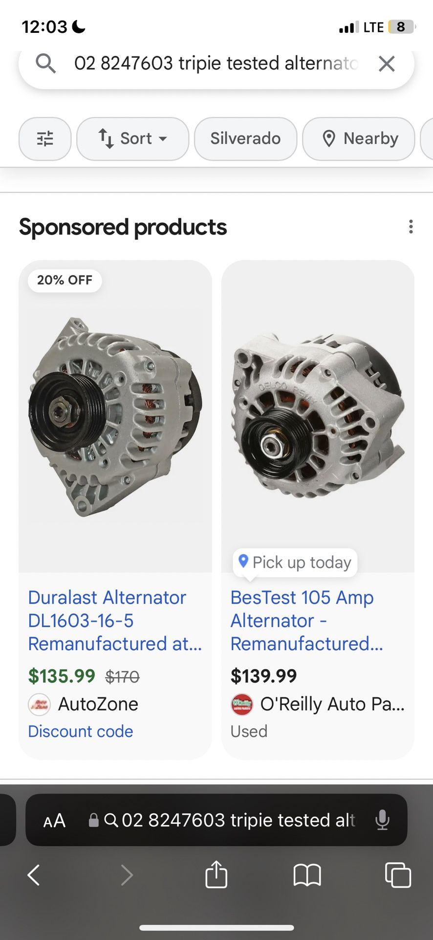 Tahoe alternator new parts