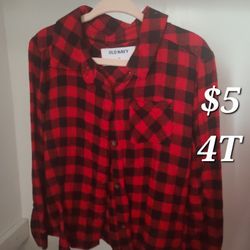 Girl Old Navy Buffalo Plaid Shirt 4T