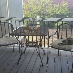 Wrought Iron Table And 2 Chairs