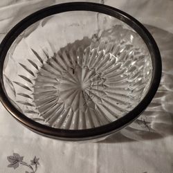 Vintage Diamond Cut Heavy Leaded Crystal Bowl