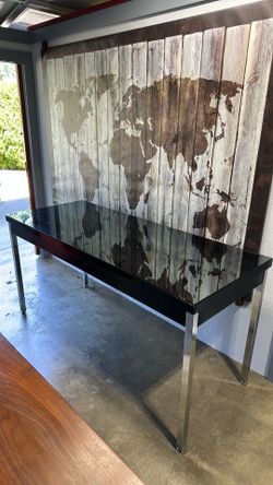 Glass and chrome desk/table