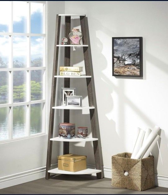 New ❣️5-Tier Corner Bookshelf Storage Organizer