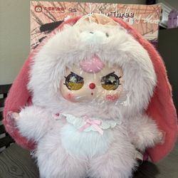 Baby Three AI 800% - Pink Bunny (interactive through AI) 