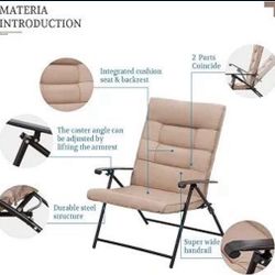 Brand new camping chairs, portable chairs, foldable chairs, folding chairs, brand new three-piece patio set