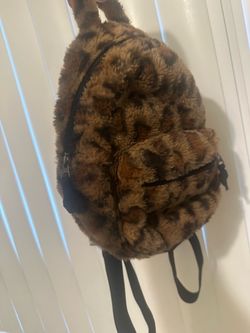 Mini leopard print backpack