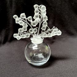 LALIQUE CRYSTAL Clairefontaine Lily of the Valley Perfume Bottle