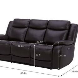 New Dark Brown Sofa Recliner Electric Recliner 