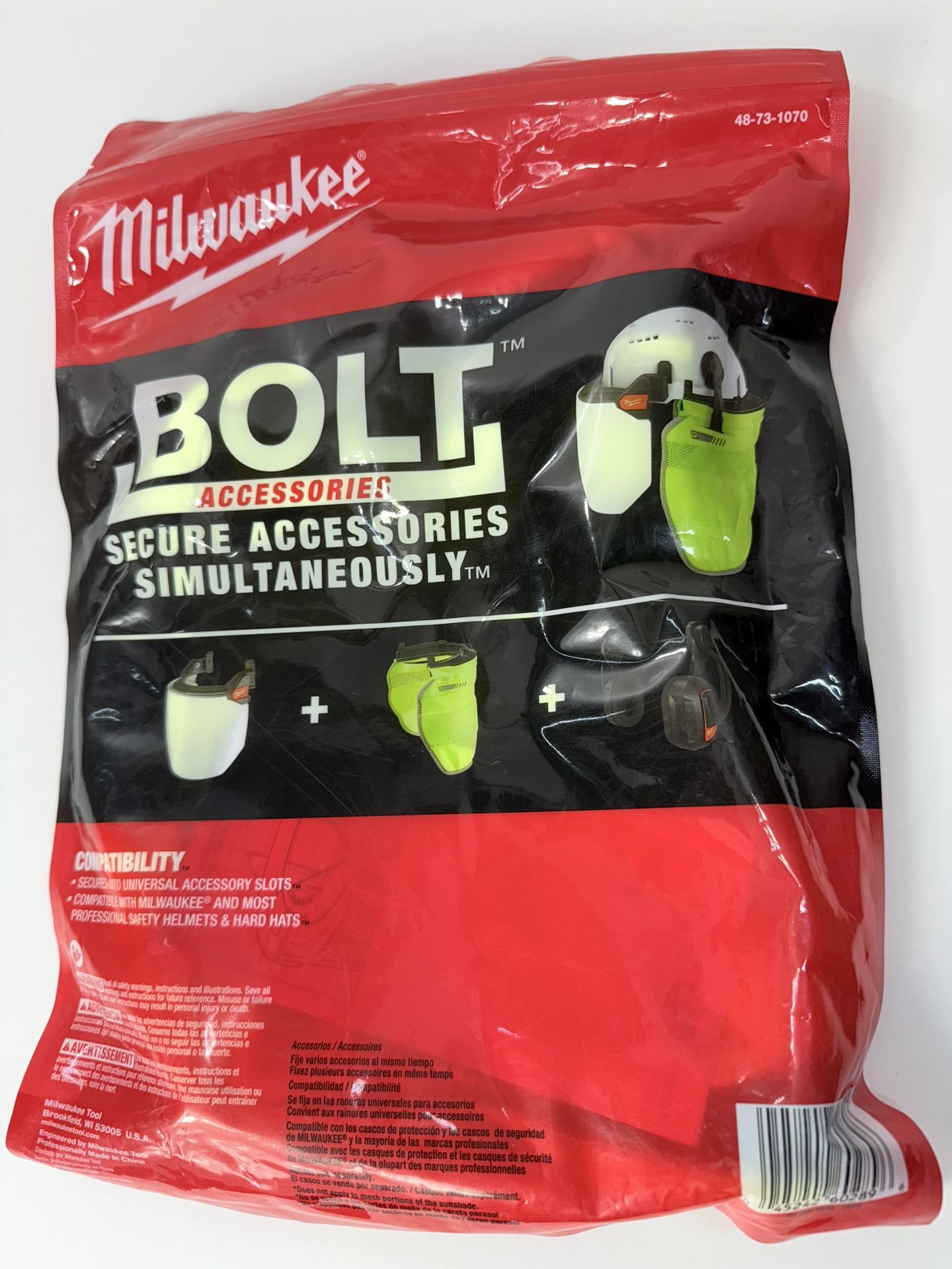 Milwaukee BOLT Sunshade 48-73-1070 – Hi-Vis Yellow Mesh, 50+ UPF UV Protection