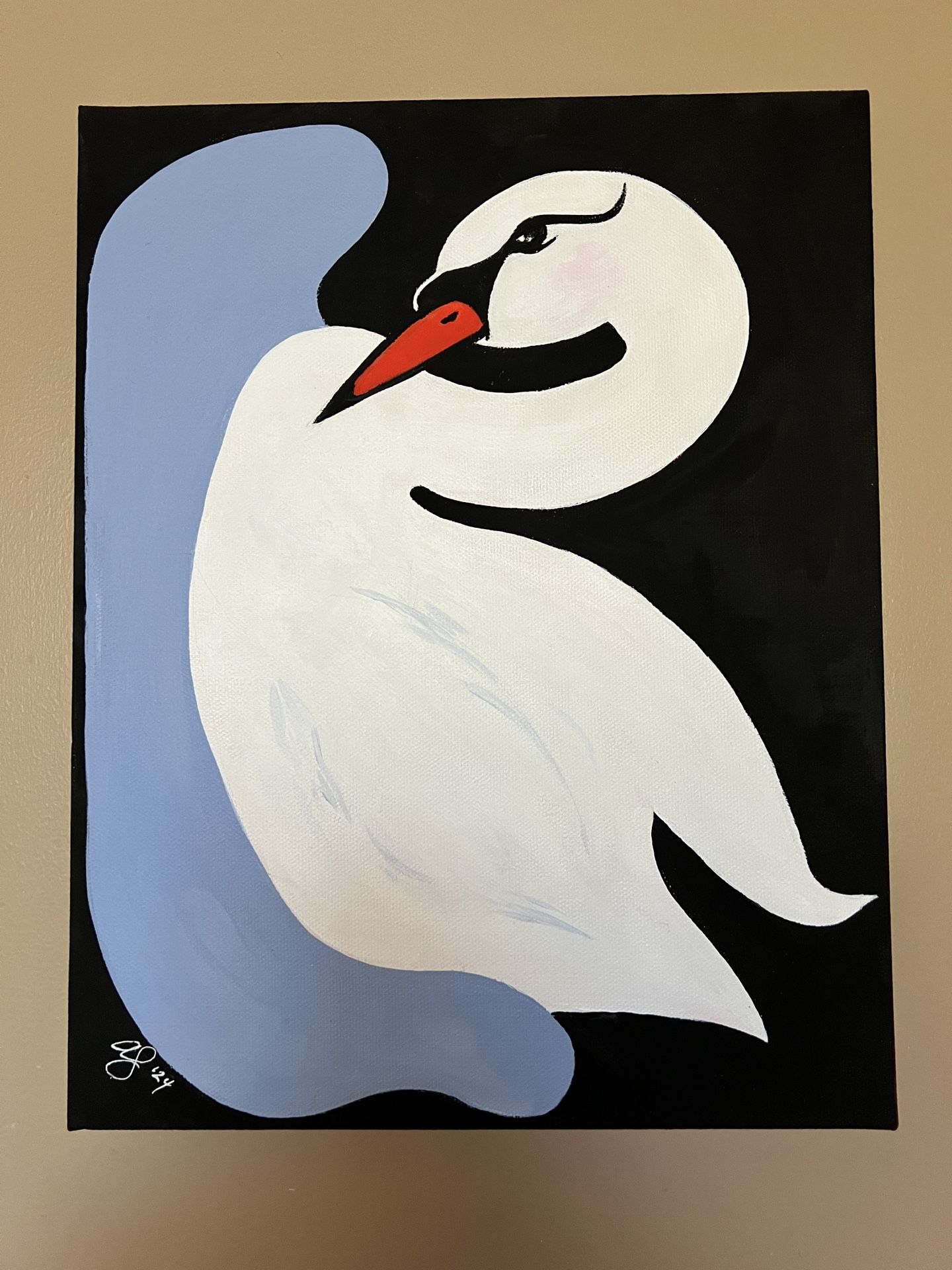 Original Swan Painting 11x14”