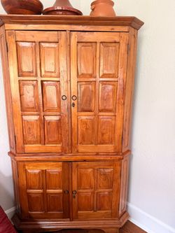 Solid Wood Armoire Cabinet with Panel Doors