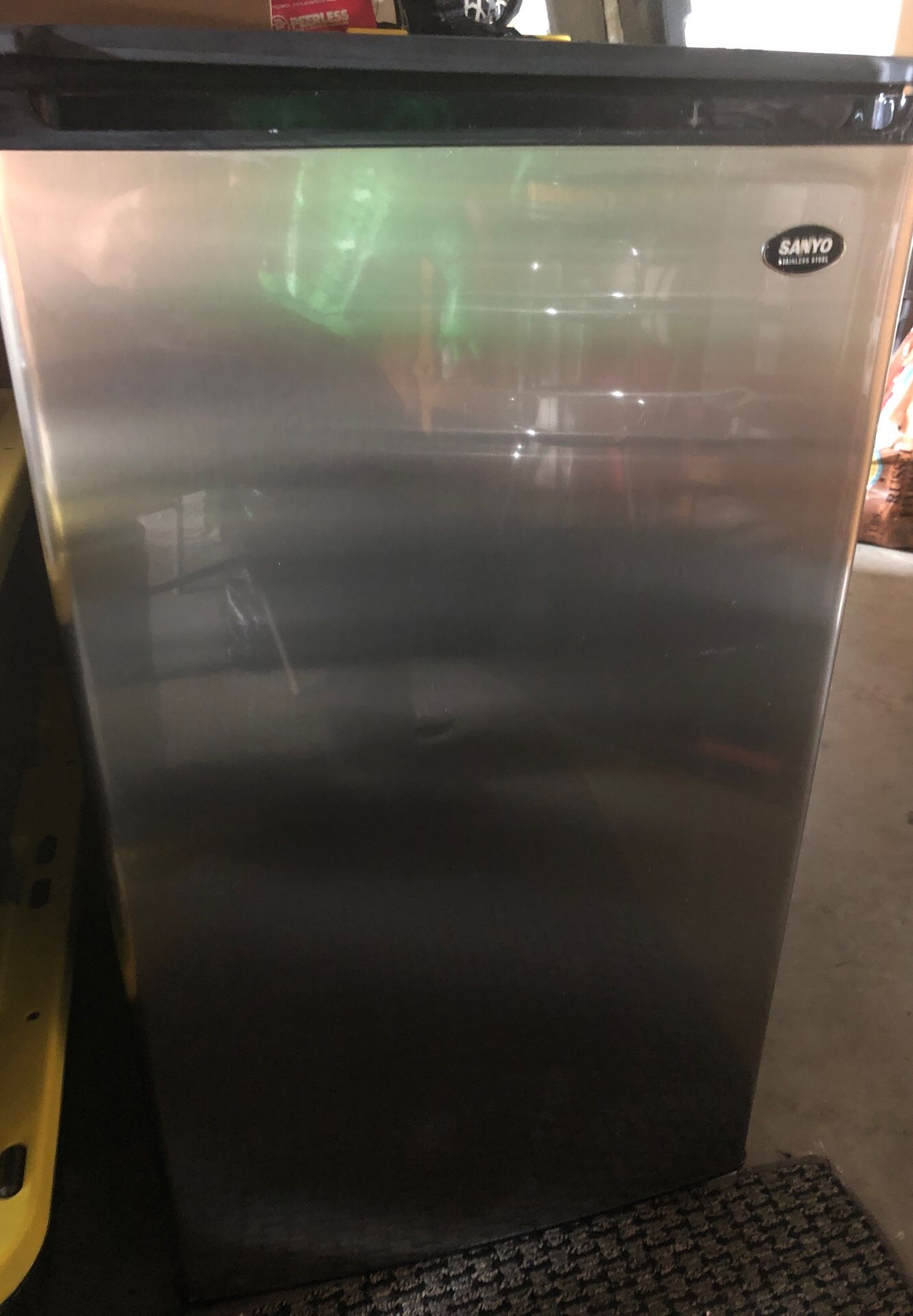 Slightly used Sanyo smaller type refrigerator. Great deal!