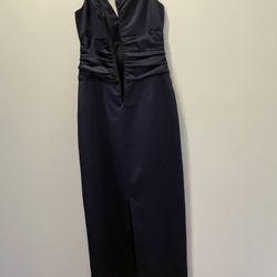 David Bridal Navy Full Length Dress Size 8