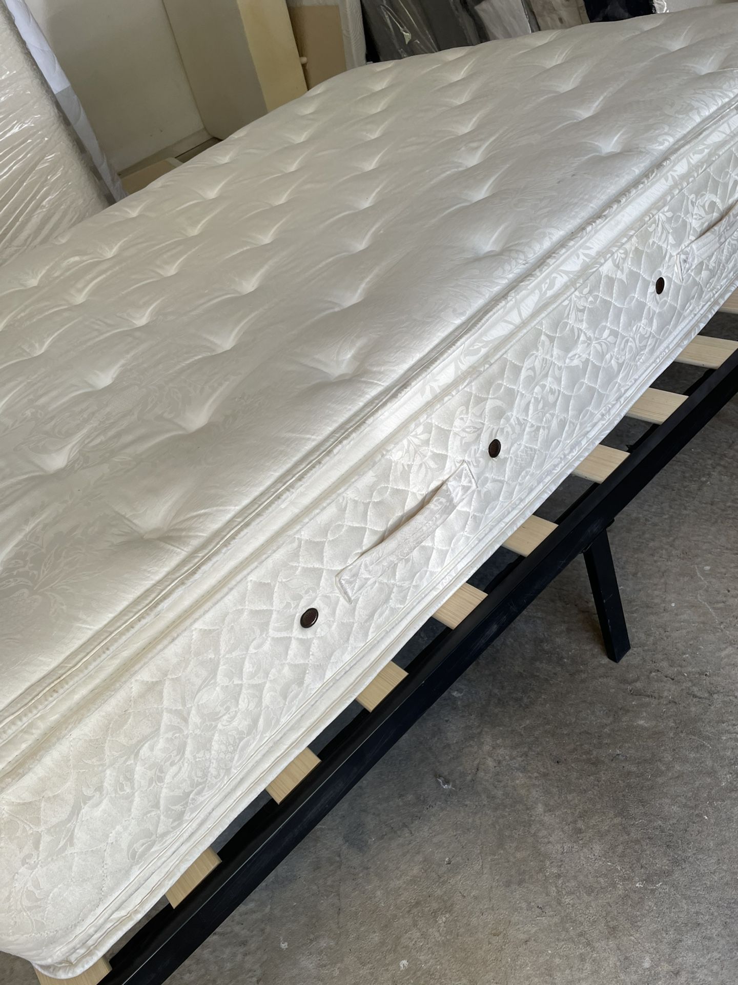 Clean queen size Stearns and Foster double pillow top mattress for Sale