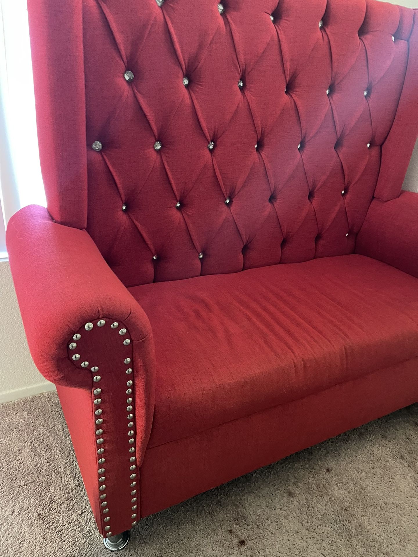 red suede couch