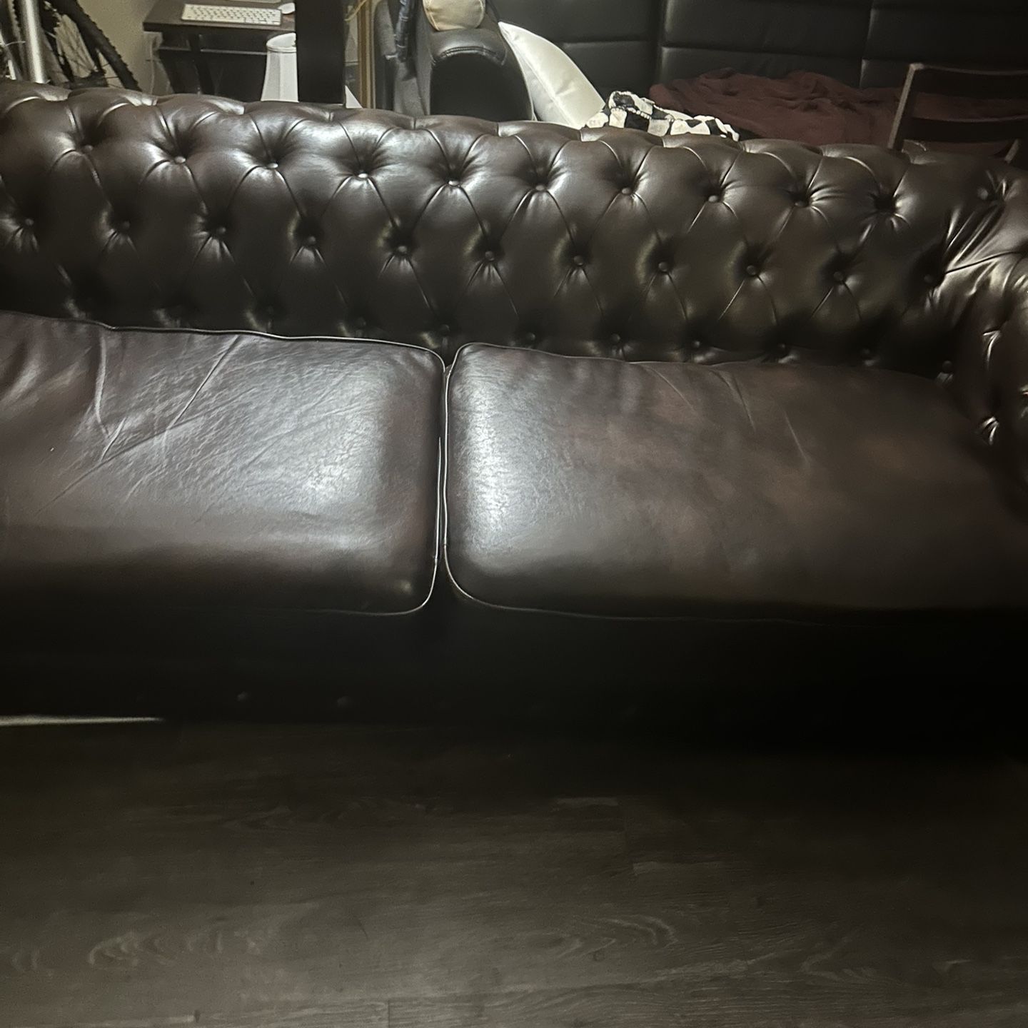 Leather Like Chesterfield Sofa