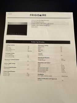 Frigidaire model UMV1422US, white, 1.4 cu