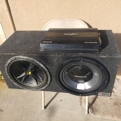 Speakers: one Kicker and one Kenwood. The Kenwood is slightly damaged but works fine. Amplifier: Interfire 1200 Watts