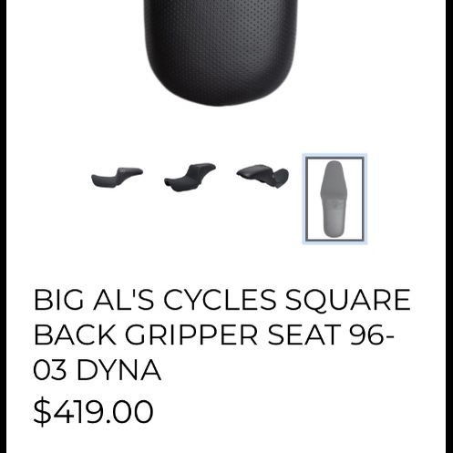 BIG AL' S SQUARE BACK GRIPPER SEAT / DYNA 96-03' for Sale in