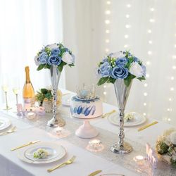 10in Fake Kissing Floral for Tables Decor, Flower Arrangement for Ceremony 2pcs