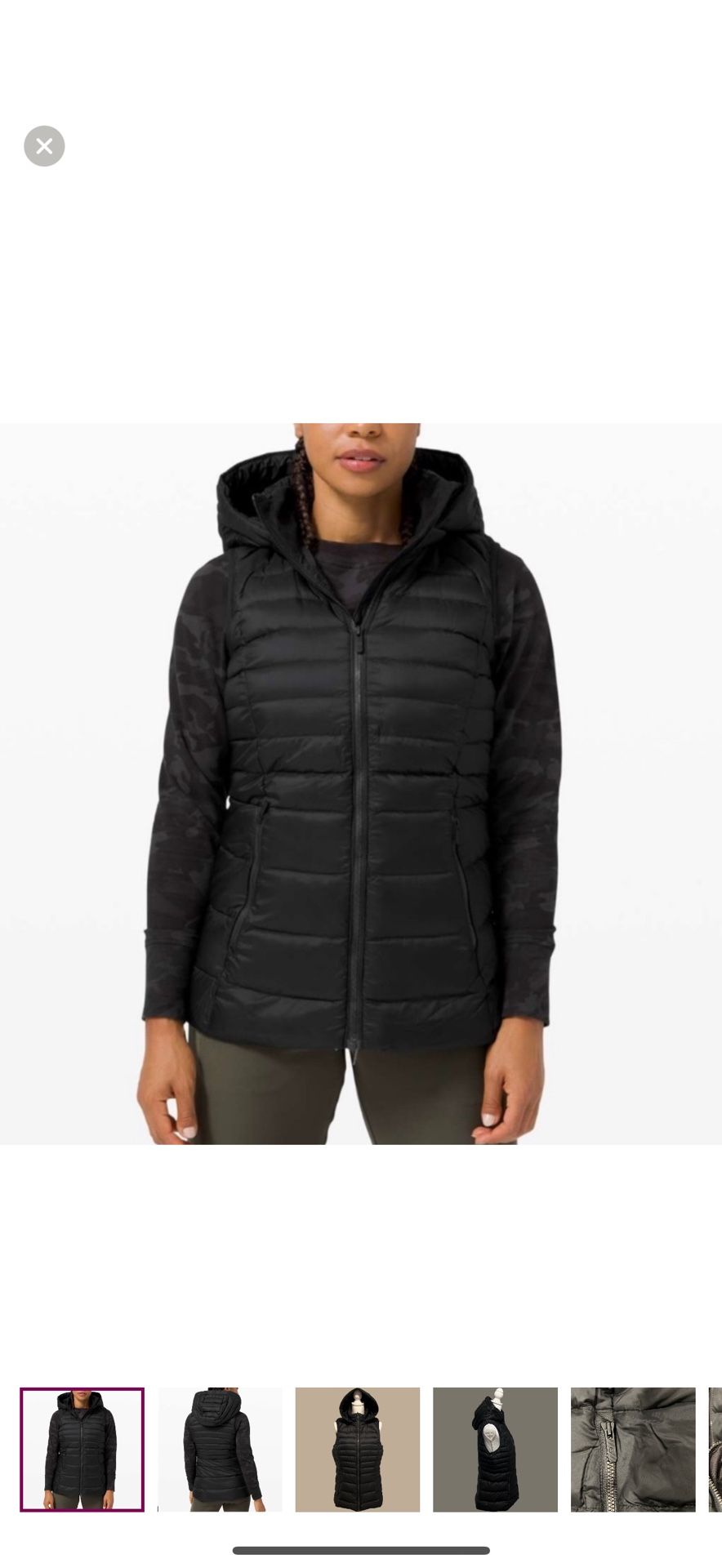 Lululemon SIZE 10 VEST WITH REMOVABLE HOOD BLACK BRAVE THE COLD